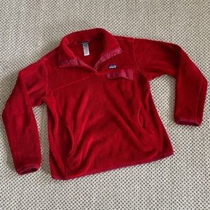 Patagonia red pullover fleece sweatshirt size large